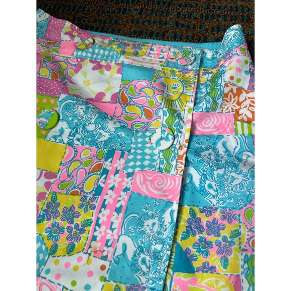 LILLY PULITZER Womens Multi Patchwork Reversible Skirt Sz 4 - Picture 9 of 10